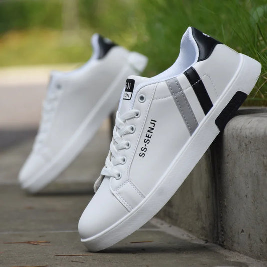 2023 New White Shoes Korean Version of Trendy Sneakers All-match Men's Sports Casual Shoes Waterproof  Hard-Wearing