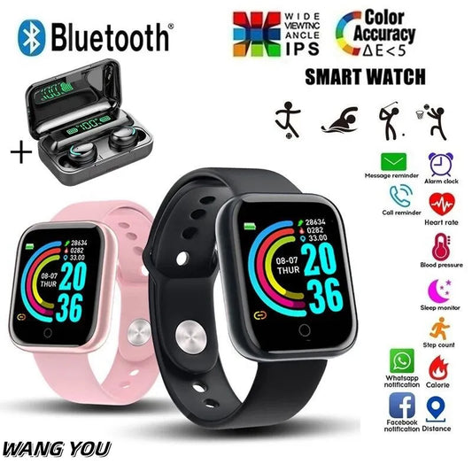Y68 Multifunctional Smart Watch Men Women Bluetooth Connected Phone Music Fitness Sports Bracelet Wireless Bluetooth Headsets