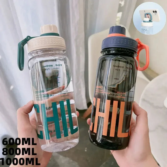 0.8L/1L Large Capacity Water Bottle Gym Fitness Drinking Bottle Outdoor Camping Climbing Hiking Sports Shaker Cup Fashion Kettle