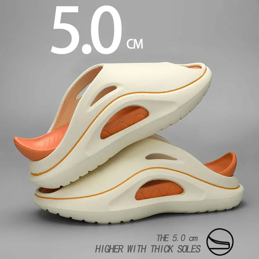 Thick Platform Bathroom Home Slippers men Fashion Soft Sole EVA Indoor Slides men's Sandals 2024 Summer Non-slip Flip Flops